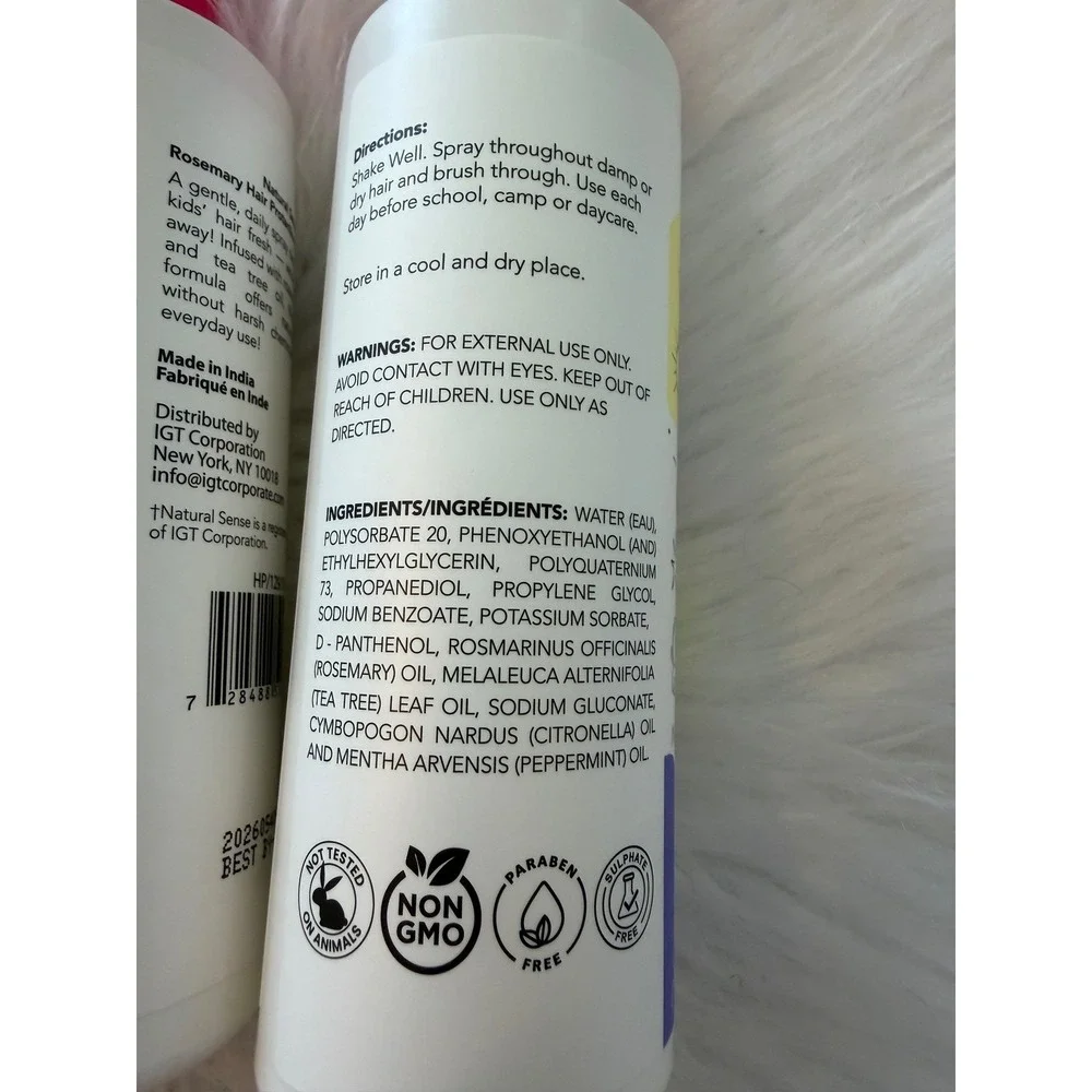Natural Sense Kids Rosemary Hair Protection Spray 8oz 2pk Tea Tree Citronella